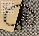 Women's Gemstone Beaded Black and White Necklace